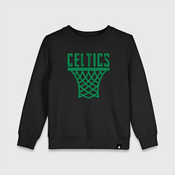 Свитшот хлопковый детский Celtics net, цвет: черный