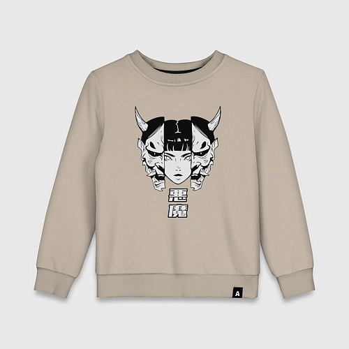 Детский свитшот Маска демона Они / Миндальный – фото 1