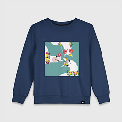 Детский свитшот Три ламы с цветами