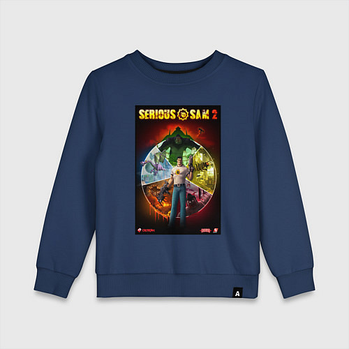 Детский свитшот Serious Sam 2 - all bosses / Тёмно-синий – фото 1