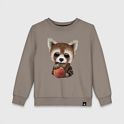 Детский свитшот Красная панда баскетболист