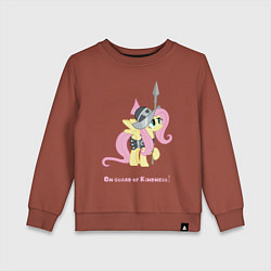 Свитшот хлопковый детский Флаттершай на страже добра, цвет: кирпичный
