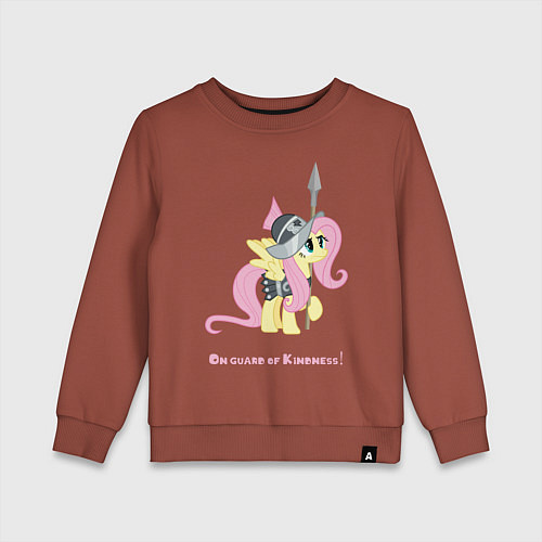 Детский свитшот Флаттершай на страже добра / Кирпичный – фото 1