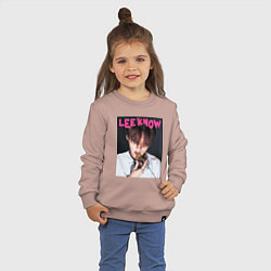 Свитшот хлопковый детский Lee Know Rock Star Stray Kids, цвет: пыльно-розовый — фото 2