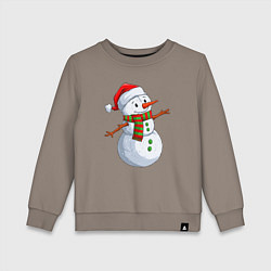 Детский свитшот Снеговик в новогоднем колпаке