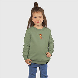 Свитшот хлопковый детский Дракон символ 2024, цвет: авокадо — фото 2