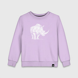 Детский свитшот Белый носорог стоит