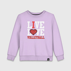 Детский свитшот Жить и любить волейбол
