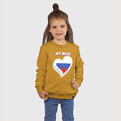Свитшот хлопковый детский 47 регион Ленинградская область, цвет: горчичный — фото 2