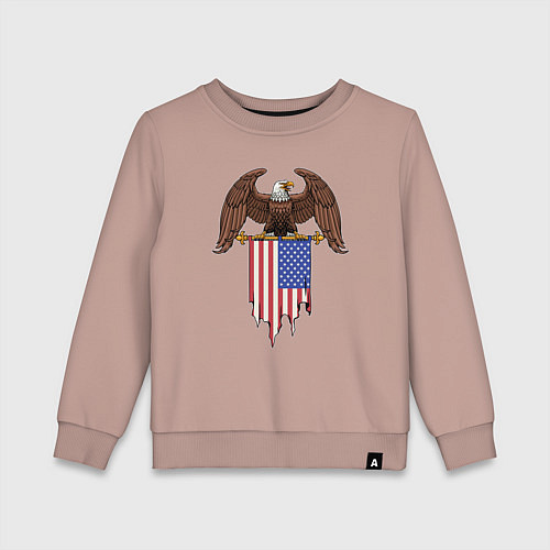 Детский свитшот США орёл / Пыльно-розовый – фото 1