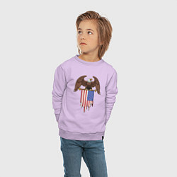 Свитшот хлопковый детский США орёл, цвет: лаванда — фото 2