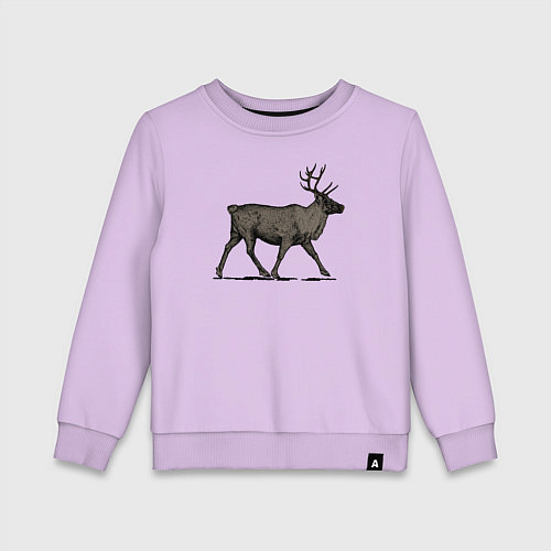 Детский свитшот Северный олень в профиль / Лаванда – фото 1