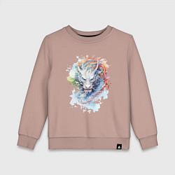 Детский свитшот Дракон нарисованный акварелью