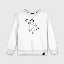 Детский свитшот Мем собака человек бензопила