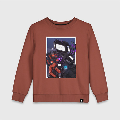 Детский свитшот ТВ Мен со Спикерменом и Камераменом / Кирпичный – фото 1