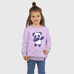 Свитшот хлопковый детский Dabbing panda, цвет: лаванда — фото 2