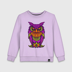 Свитшот хлопковый детский Purple owl, цвет: лаванда
