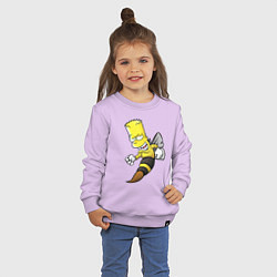 Свитшот хлопковый детский Барт Симпсон шершень - перевоплощение, цвет: лаванда — фото 2