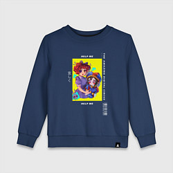 Свитшот хлопковый детский Помни Рагата и Джакс Удивительный цифровой цирк, цвет: тёмно-синий