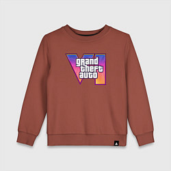 Свитшот хлопковый детский Grand theft auto VI, цвет: кирпичный