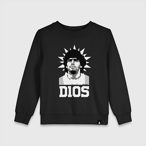 Детский свитшот Dios Diego Maradona / Черный – фото 1