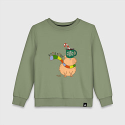 Детский свитшот Капибара в шарфике: я под кофе