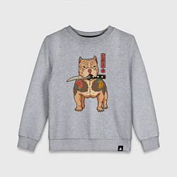 Детский свитшот Питбуль якудза самурай