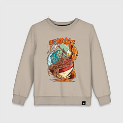 Свитшот хлопковый детский Рамен японский суп, цвет: миндальный