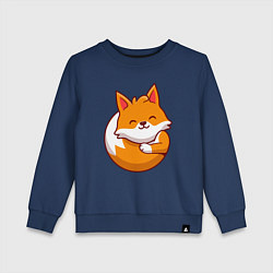Свитшот хлопковый детский Orange fox, цвет: тёмно-синий