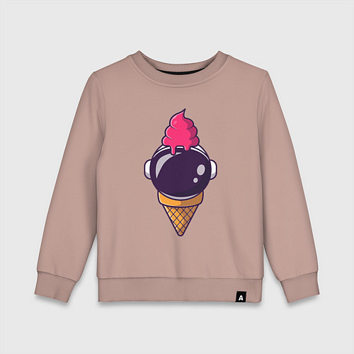 Детский свитшот Космическое мороженое / Пыльно-розовый – фото 1