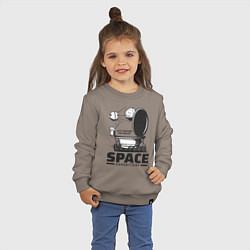 Свитшот хлопковый детский Космическая экспедиция лунохода, цвет: утренний латте — фото 2
