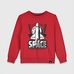 Свитшот хлопковый детский Космическое приключение шаттла, цвет: красный