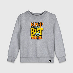 Свитшот хлопковый детский K-pop slogan, цвет: меланж