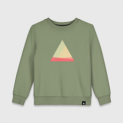 Свитшот хлопковый детский Абстрактные цветные треугольники, цвет: авокадо