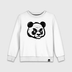 Свитшот хлопковый детский Недовольная морда панды, цвет: белый