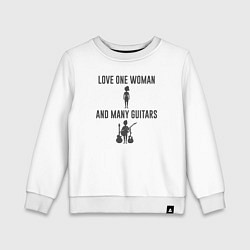 Детский свитшот Люблю одну девушку и много гитар