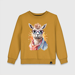 Детский свитшот Лама в очках цвет