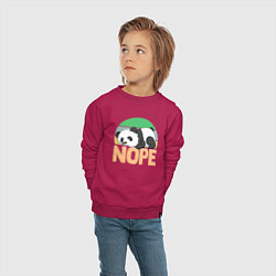 Свитшот хлопковый детский Panda nope, цвет: маджента — фото 2