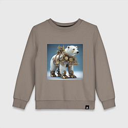 Детский свитшот Белый медведь в стиле стимпанк