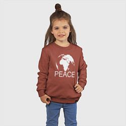 Свитшот хлопковый детский World peace, цвет: кирпичный — фото 2