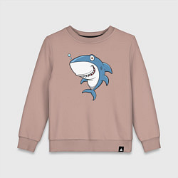 Свитшот хлопковый детский Cute shark, цвет: пыльно-розовый