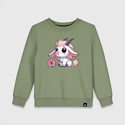 Детский свитшот Козерог с цветком