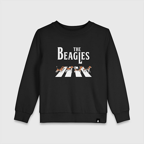 Детский свитшот Бигли The Beatles пародия / Черный – фото 1