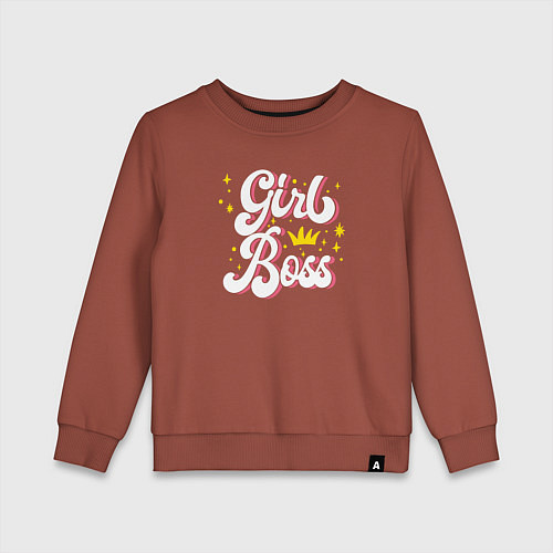 Детский свитшот Girl boss crown / Кирпичный – фото 1