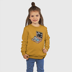 Свитшот хлопковый детский Космос в чемодане, цвет: горчичный — фото 2