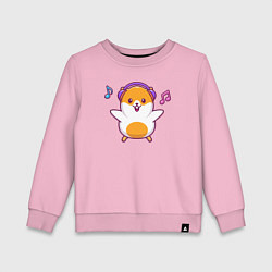 Свитшот хлопковый детский Музыкальный хомяк, цвет: светло-розовый