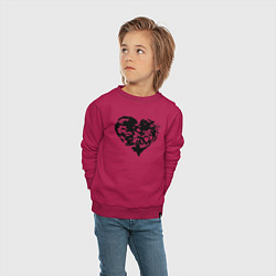 Свитшот хлопковый детский Сердце текстура, цвет: маджента — фото 2