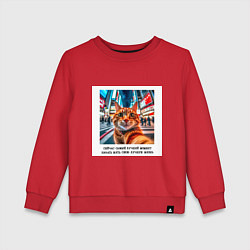 Детский свитшот Рыжий кот: момент начать жить свою лучшую жизнь