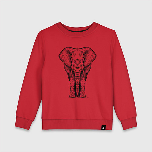 Детский свитшот Слон анфас / Красный – фото 1