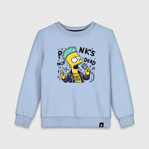 Детский свитшот Bart Simpson - punks not dead / Мягкое небо – фото 1